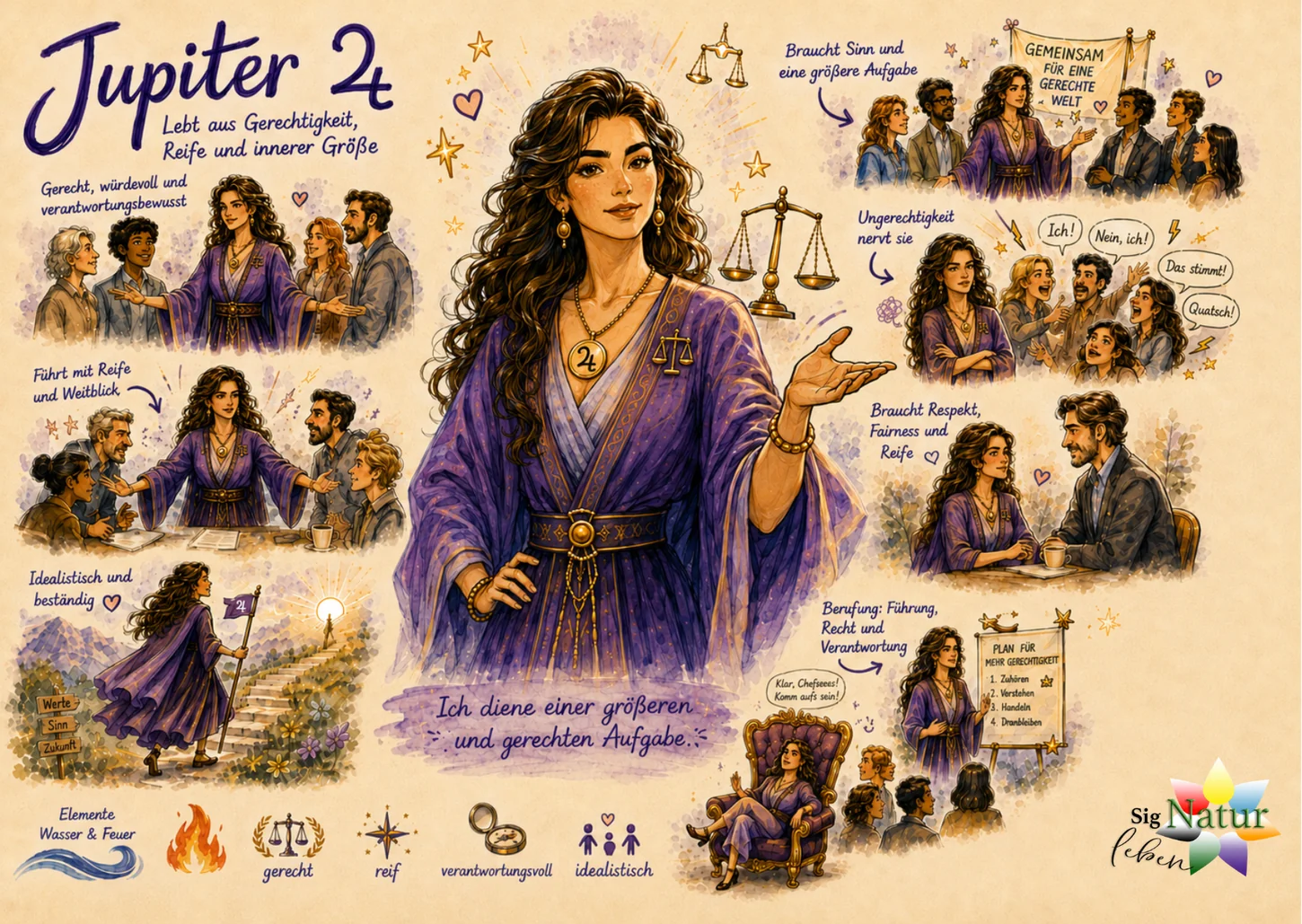 Illustrierte Übersicht zur Signatur Jupiter