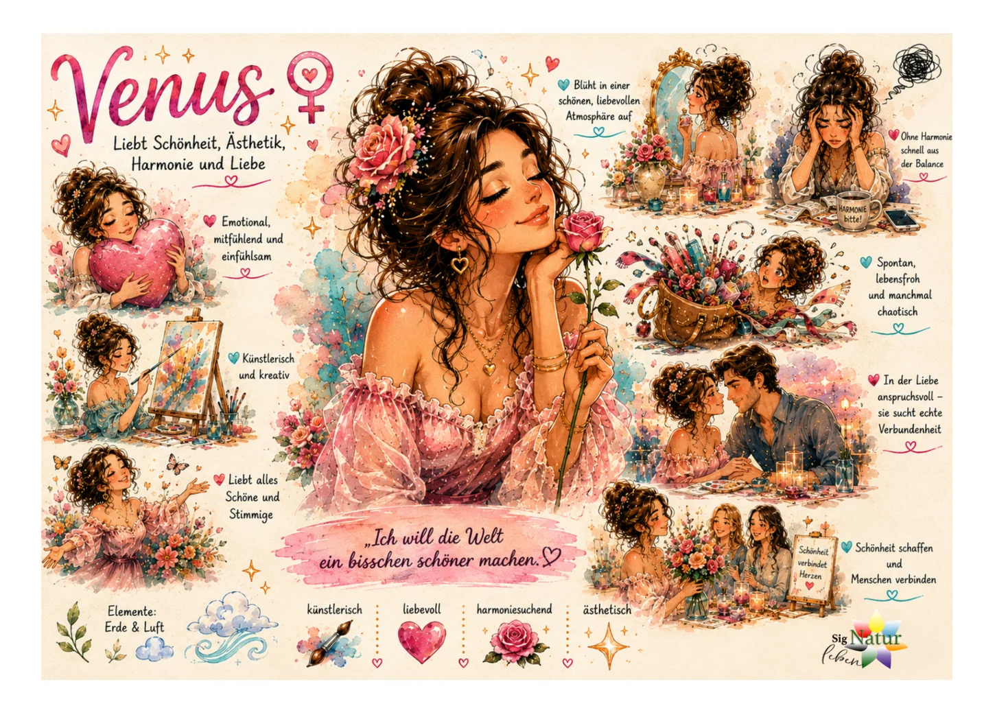 Illustrierte Übersicht zur Signatur Venus
